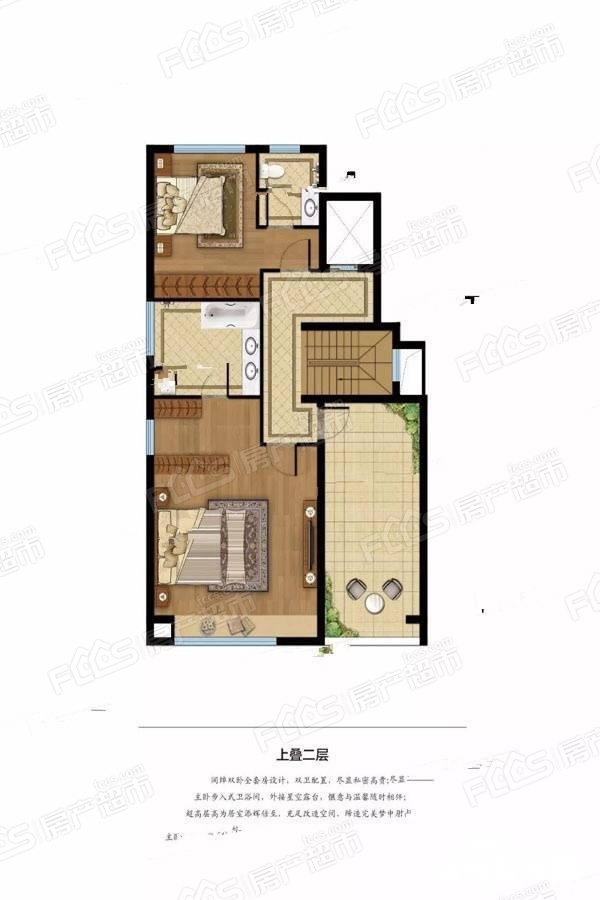 东凯悦府户型图-3室2厅4卫,建筑面积约195.0㎡