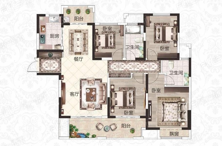 方城建业森林半岛方城建业森林半岛3室2厅2卫1350㎡户型图