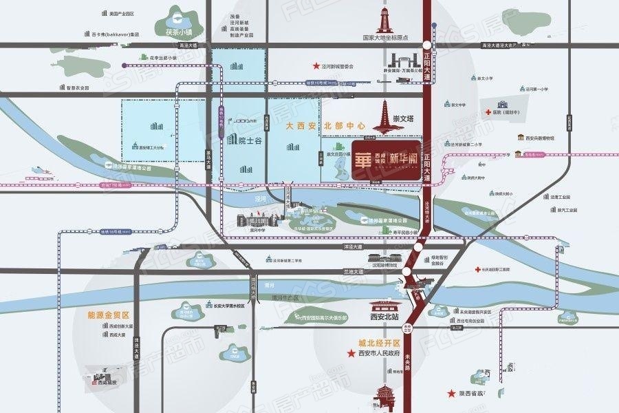 西咸城投新华阙楼盘位置图1