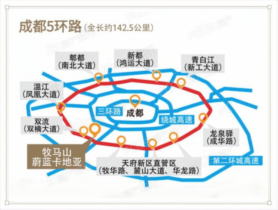 牧马山蔚蓝卡地亚楼盘位置图1